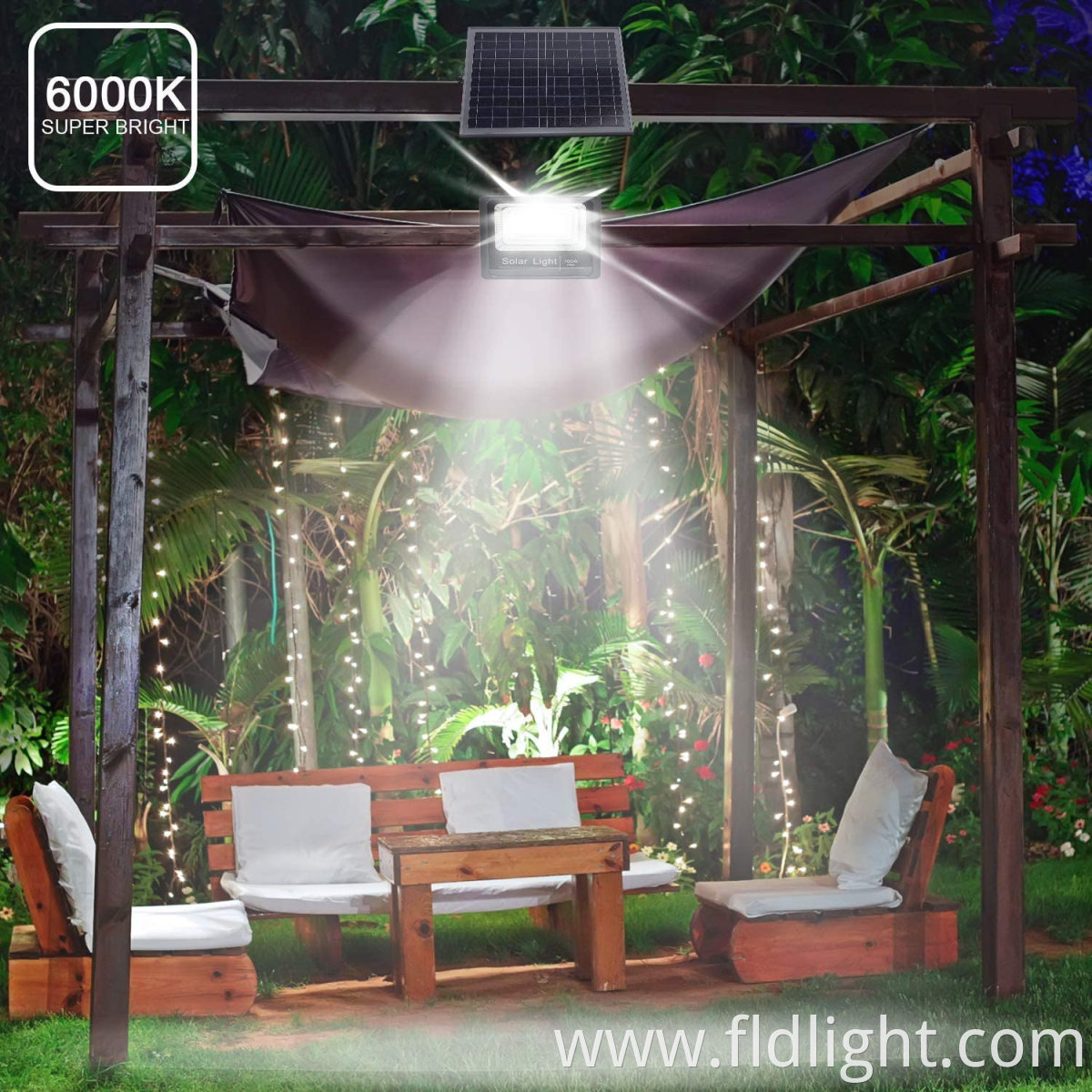 60W outdoor solar garden floodlight